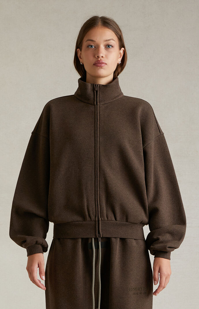 【FOG Essentials】Women's Heather Wood Zip Up Jacket Fear of God Essentials Women's Heather Wood Zip Up Jacket