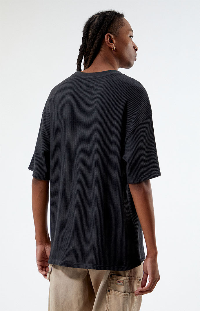 PacSun Black Boxy Waffle T Shirt PacSun