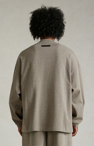 Heather Grey Heavy Long Sleeve T-Shirt image number 4