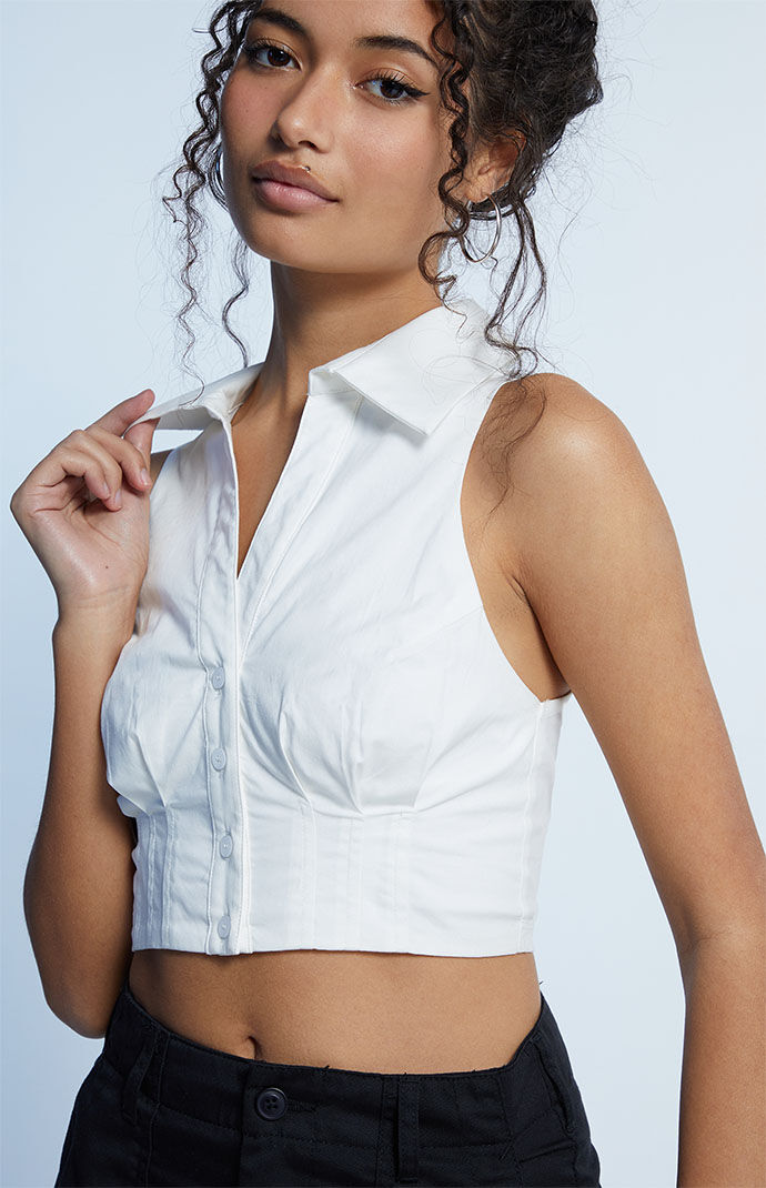 Collared tank top cheap