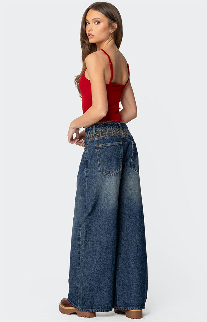 パンツ THEREDTHREAD S tucked denim 1 Edikted Funky Stitch Low Rise Jeans | PacSun
