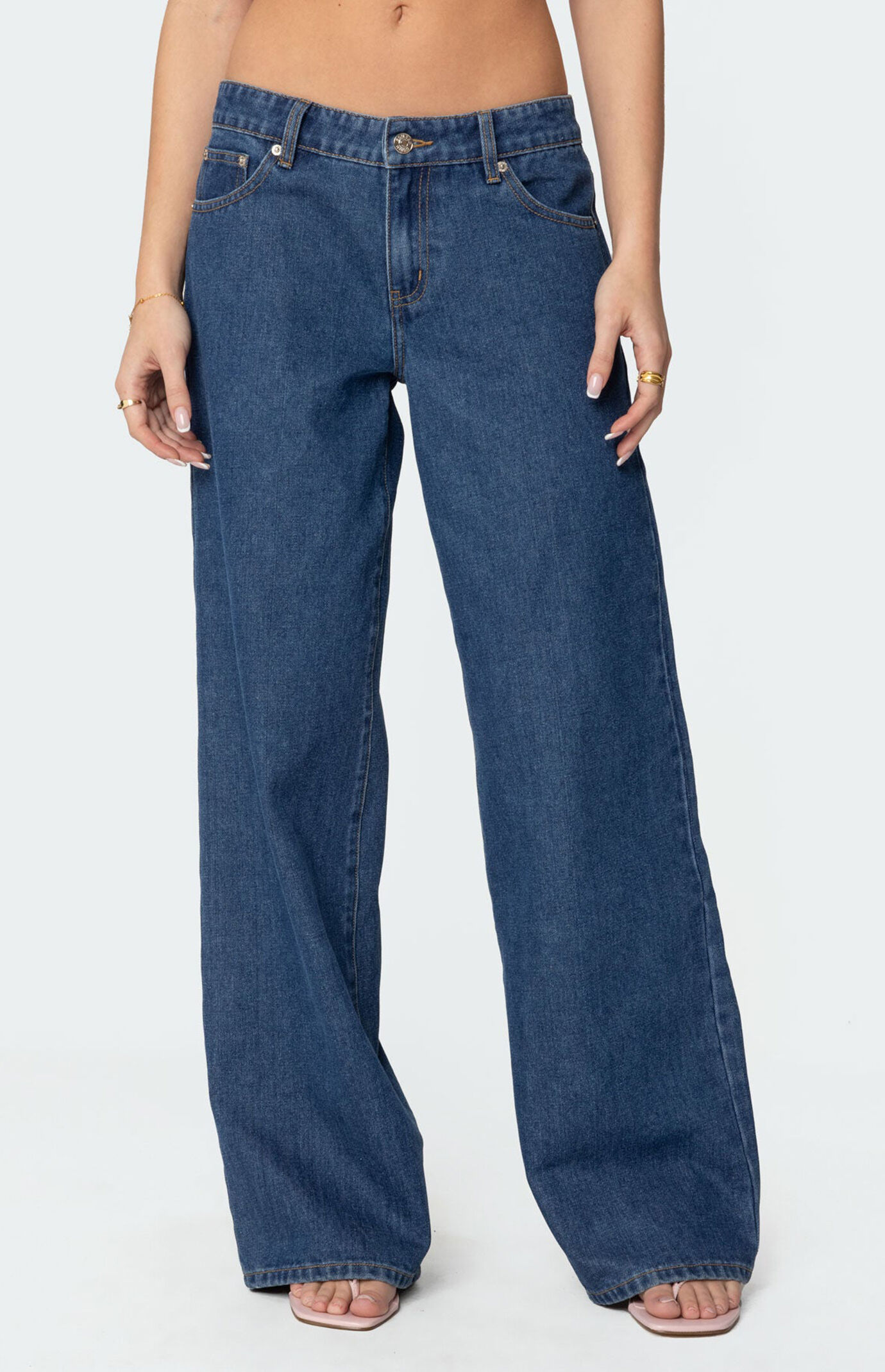 Edikted Lacey Pocket Low Rise Jeans