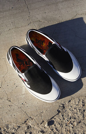 Vans Slip-on Black Flames Asap Rocky Men's Casual Fashion Skate Shoes  Sneakers