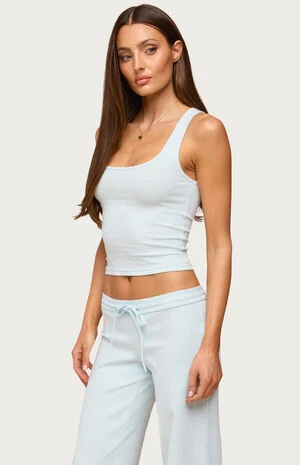 Linda Ribbed Scoop Neck Tank Top image number 1