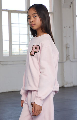 Pink Varsity Patch Crew Neck Sweatshirt image number 3