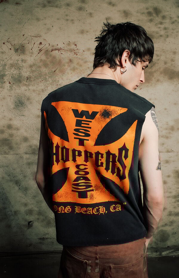 West Coast Choppers Overspray Logo Cutoff Muscle T-Shirt