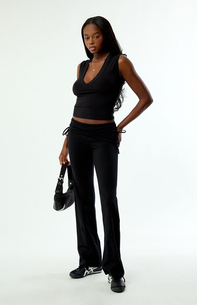 Pacsun Sutton Fold-Over Flare Pants