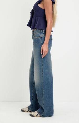 Casey Low Rise Baggy Jeans Dark Blue Washed image number 3
