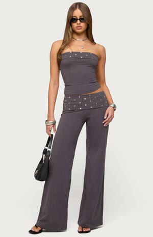 Breanna Studded Foldover Tube Top image number 5
