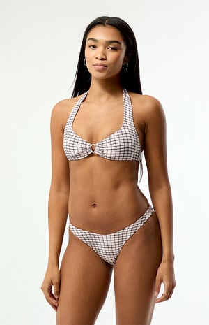 Black & Pink Plaid Jade High Cut Bikini Bottom image number 2