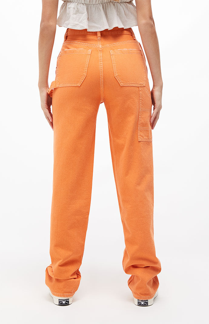 PacSun Orange Boyfriend Carpenter Pants 