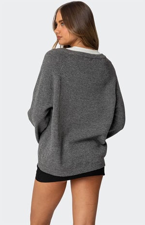 Martha Oversized V Neck Sweater image number 5