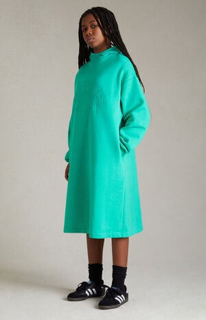 Essentials Mint Leaf Hooded Dress image number 1