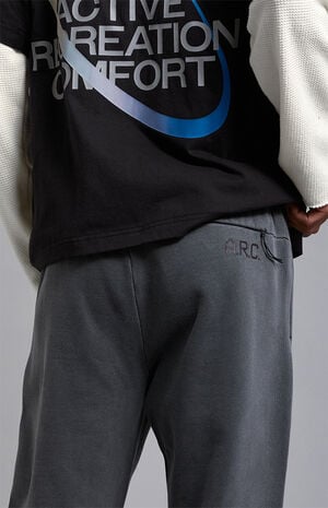 Washed Black&nbsp;Heavyweight Fleece Baggy Sweatpants image number 5
