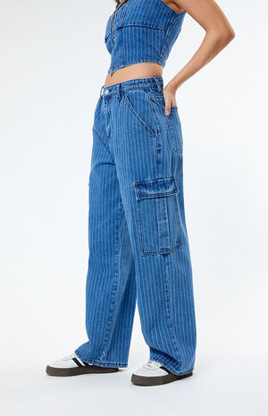 Organic Pinstripe Utility Jeans image number 2