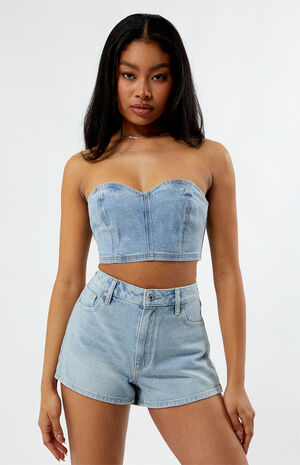 Glitter Frost Denim Tube Top image number 3