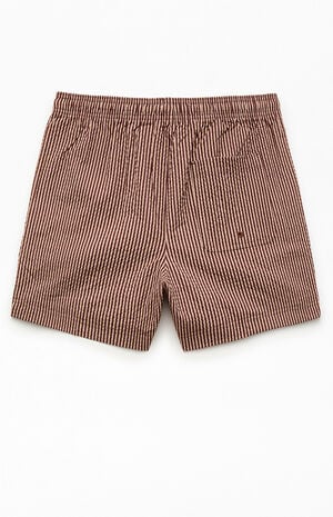 Brown Tonal Seersucker 4.5" Swim Trunks image number 2