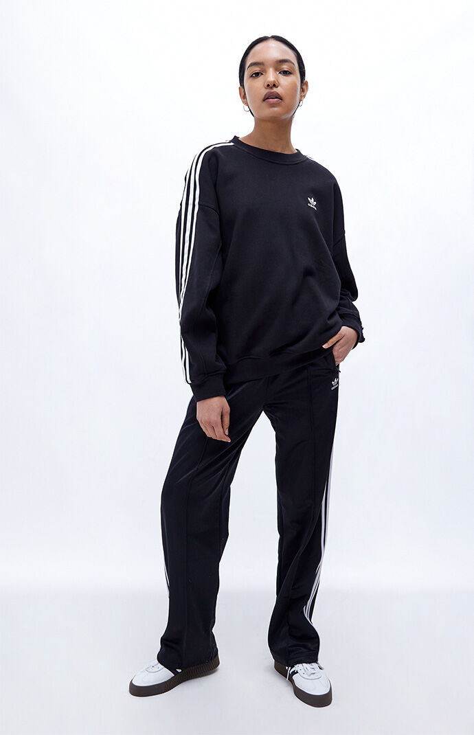 adidas Oversized 3 Stripes Crew Neck Sweatshirt PacSun
