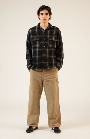 Black Tweed Plaid Overshirt image number 4