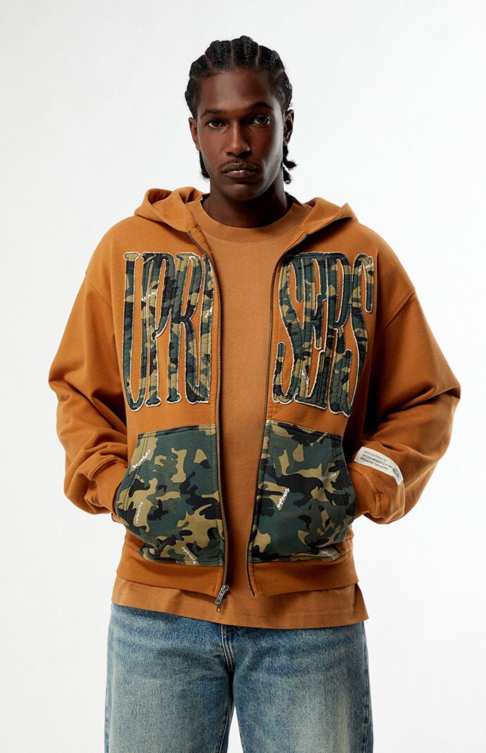 UPRISERS Brown Camo Full Zip Hoodie