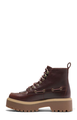 Women's Burgundy Stone Street Mid Lace-Up Boots image number 6
