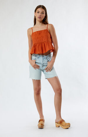 Embroidered Babydoll Cami Top image number 4