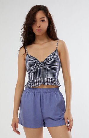 Tie Front Gingham Top image number 1