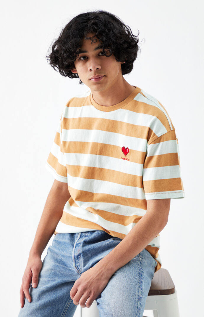Love Hurts Striped Regular T-Shirt