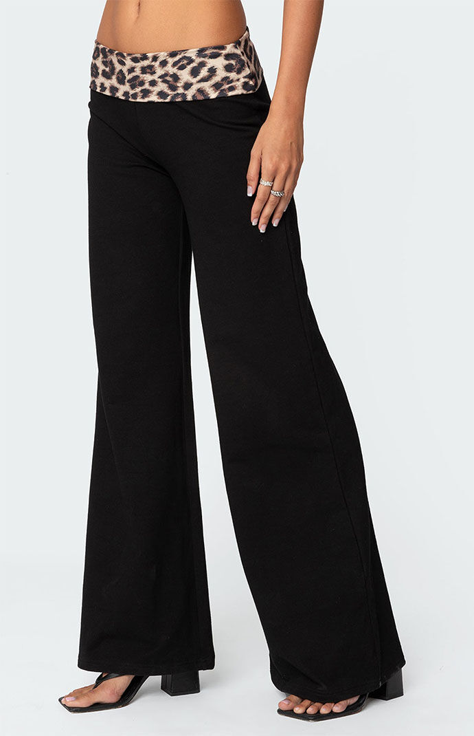 Edikted Leopard Fold Over Pants | PacSun