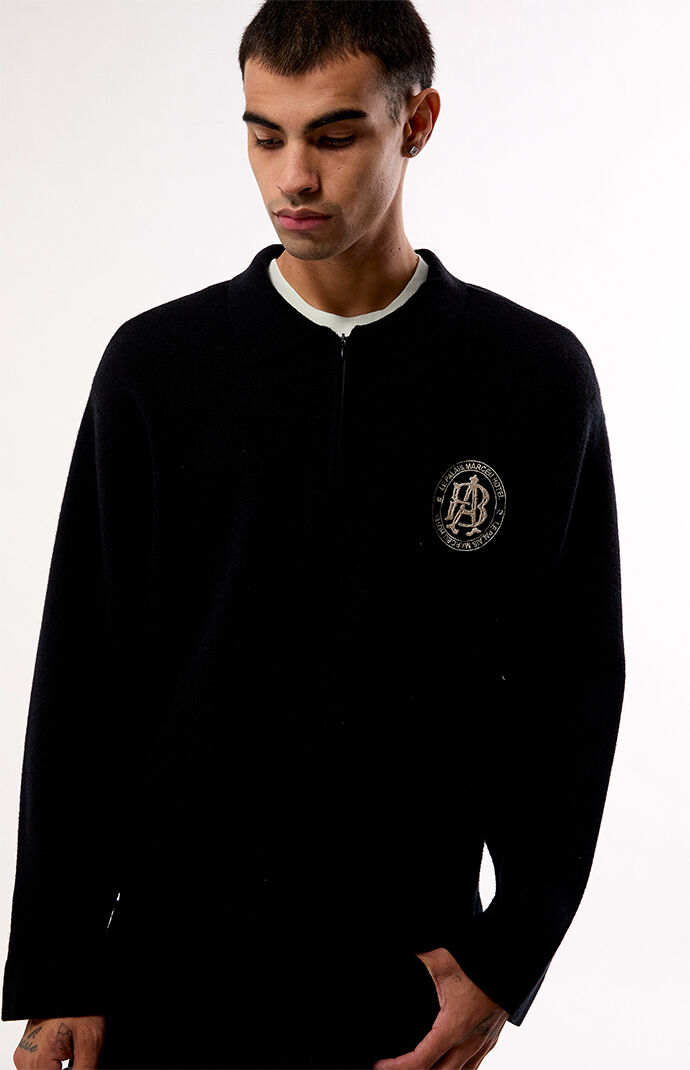 Pacsun Black Le Palais Quarter Zip Polo Sweater | Pacsun