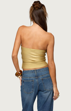 Cecilea Metallic Knit Bandage Tube Top image number 3