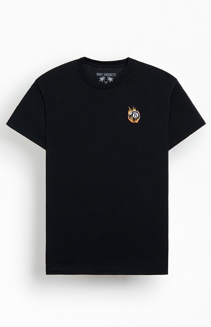 Riot Society Flame 8 Ball Embroidered T-Shirt