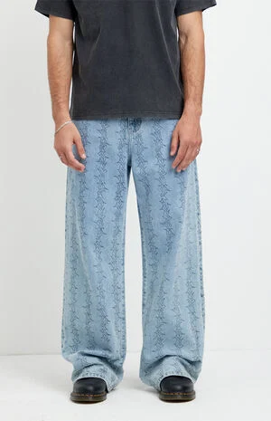 Blake Extreme Baggy Jeans Graphic Light Blue image number 1