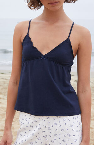 Navy Tiffany Bow Tank Top image number 2