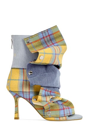 Women's Yellow Plaid Birdsong Stiletto Booties image number 1
