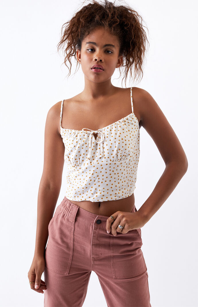 Keyhole Woven Tank Top