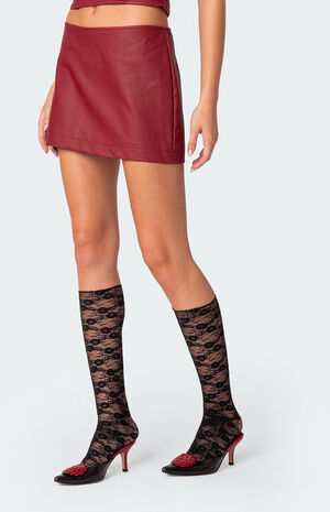 Aster Faux Leather Mini Skirt image number 4