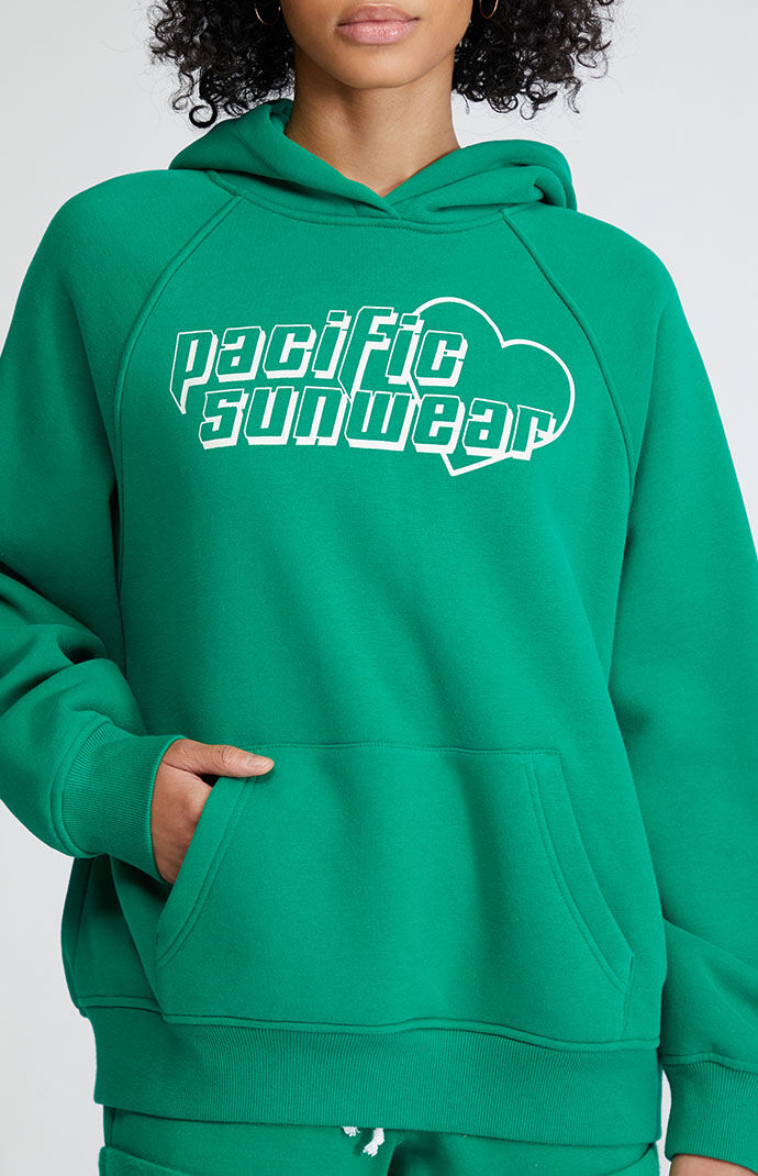 PacSun Pacific Sunwear Hearts Raglan Hoodie PacSun