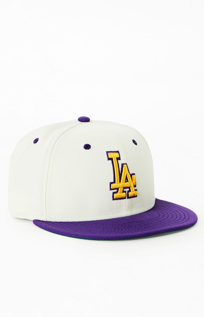 Purple yellow dodgers clearance hat