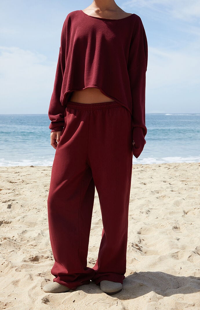 John Galt Burgundy Anastasia Baggy Sweatpants