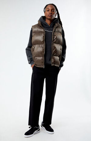 Brown Puffer Vest image number 3