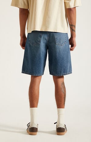 Medium Blue Baggy Denim Shorts image number 5