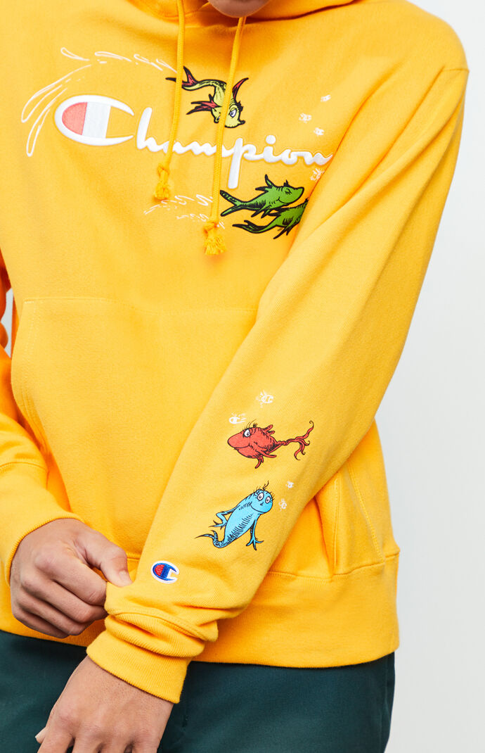 yellow orange champion hoodie