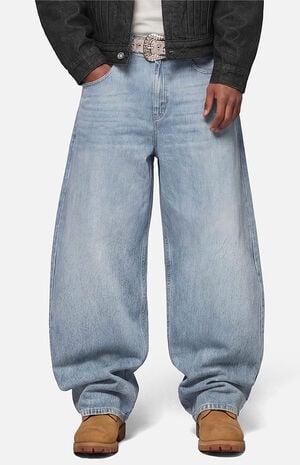 Inverted Graphic Baggy Barrel Jeans image number 2