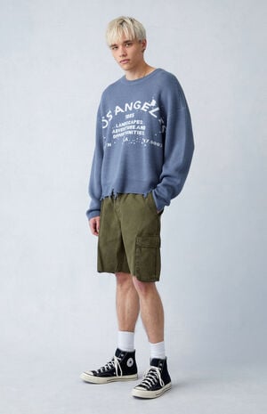 Eco Olive Baggy Cargo Shorts image number 5