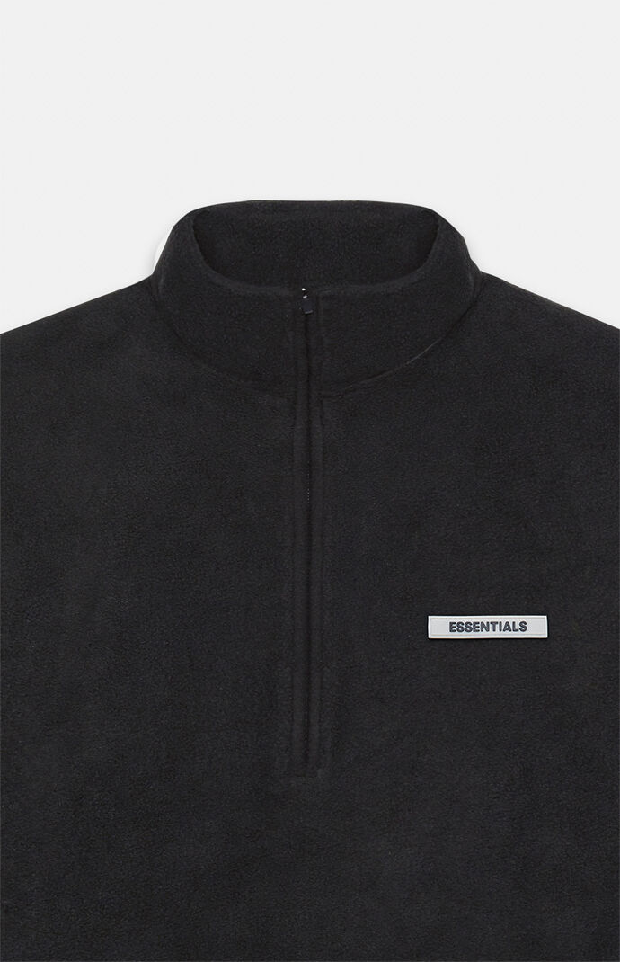 Essentials black polar fleece sweater sales
