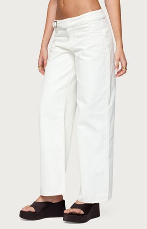 Buckle Low Rise Straight Leg Pants image number 2
