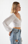 Long Sleeve Smocked Surplice Top Long Sleeve Smocked Surplice Top image number null