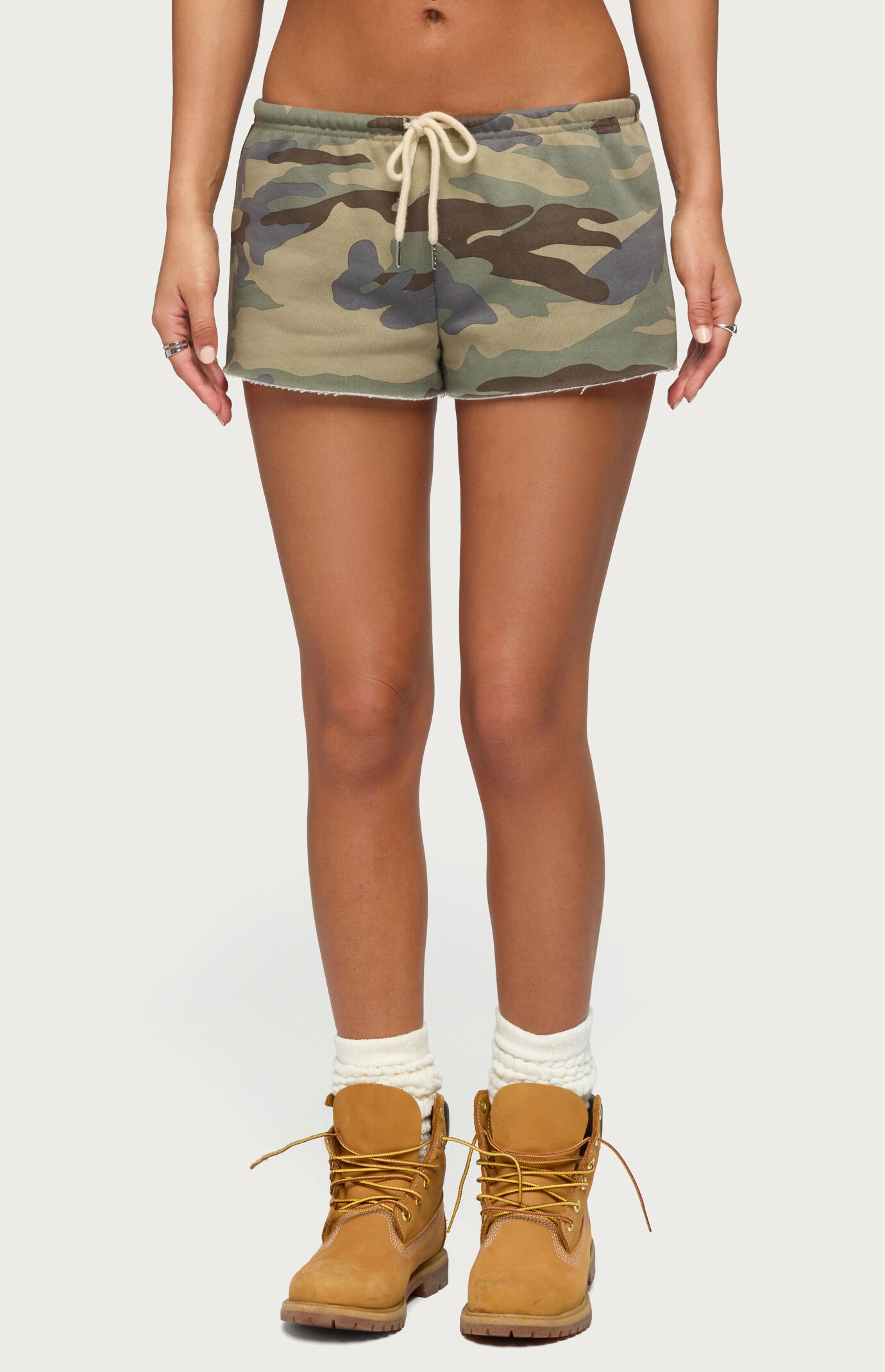Edikted Camo Girl Shorts