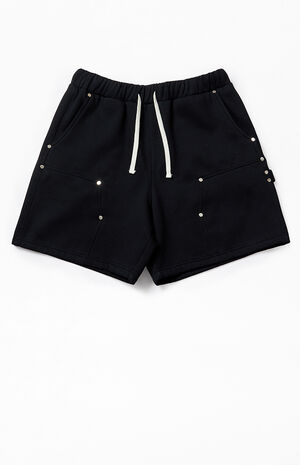 Black Carpenter Baggy Sweat Shorts image number 1